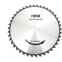 HBM 700 mm - 42-T Sägeblatt für Profi-Bipsäge / Brennholzsäge 5,5 PS - 400 Volt