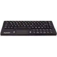 Keysonic KSK-5031IN (UK) Industrie Tastatur, USB, Touchpad +2 Maustasten, schwarz, wasserdicht IP68, Mini, Kabelgebunden, USB, Mechanischer Switch, QWERTY, Schwarz
