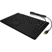 Keysonic KSK-5230 IN (US) Industrie Tastatur, USB, Touchpad, schwarz, 2 Maustasten, wasserdicht IP68, Mini, Kabelgebunden, USB, Membran Key Switch, QWERTY, Schwarz