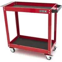 OEM Werkzeugwagen auf Rädern, 2 Ebenen, rot