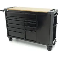 HBM Werkstattwagen 10 Schubladen 147 cm Schwarz