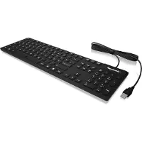 Keysonic KSK-8030 IN (FR) Industrietastatur, USB, wasserdicht IP 68, schwarz, Volle Größe (100%), Kabelgebunden, USB, AZERTY, Schwarz