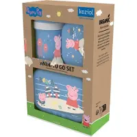 Koziol Lunchbox "PEPPA PIG WAVES TO GO", (Set, 3 tlg.), inkl. Trinkflasche, melaminfrei, CO² neutrale Produktion