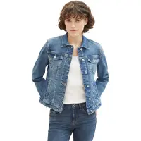 Tom Tailor Jeansjacke ohne Kapuze mit Knopfleiste und Hemdkragen