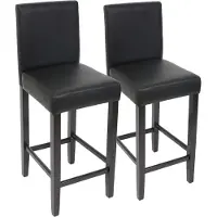 Mendler 2er-Set Barhocker Cesena Kunstleder schwarz, dunkle Füße
