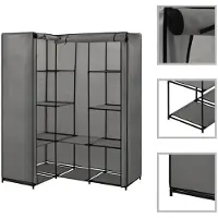 vidaXL Eckkleiderschrank Grau 130 x 87 x 169 cm