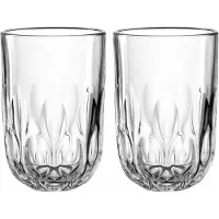 Leonardo Latte-Macchiato-Glas "Latte Macchiato Gläser (3) Gocce 390 ml 2er Set transparent", bunt (transparent), 2 tlg., Glas, Trinkgefäße, Latte-Macchiato-Glas