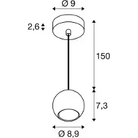 SLV LIGHT EYE 90, Pendelleuchte, GU10, Pendellänge 150cm, 1x max. 6W, matt weiß 1008173