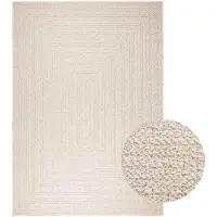 vidaXL Teppich ZIZUR Creme 200x290 cm Jute-Optik Indoor und Outdoor