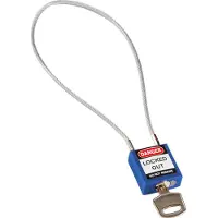 Brady SafetyPadlocks-Compact Cable Keyed Blue