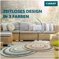 Floordirekt Indoor & Outdoor Teppich Zoe pflegeleicht & UV-beständig Rund 120 cm Beige-Grau