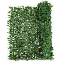 Costway Künstliche Efeu Garten Sichtschutz, Balkonsichtschutz Blätteroptik Windschutz, Pflanzenwand Hecke Efeublättern, für Gartenhecken Balkon Außendekoration, Heckenpflanze Grün (150 x 240 cm)