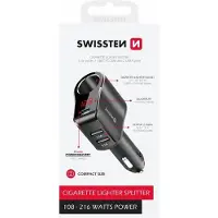 Swissten Auto Lādētājs 1x USB-C PD / 2x USB-A / CL / LED
