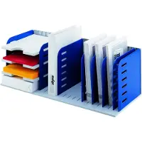 Styro Sortierstation Styrorac, 8 Trennwände + 3 Tablare, flexible Aufteilung, blau
