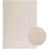 vidaXL Teppich ZIZUR Creme 120x170 cm Jute-Optik Indoor und Outdoor