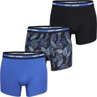 Happy Shorts Herren Boxer Shorts, 3er Pack - Retro Jersey, Logobund
