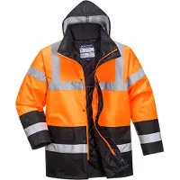 Portwest Warnschutz Winterjacke S467" 300D Industrie Warnschutzkleidung - Orange/Schwarz M"