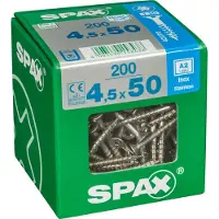 Spax Edelstahlschraube, T-STAR plus, 200 Stk., 4,5 x 50 mm - silberfarben