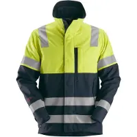 Snickers Workwear ProtecWork Hi-Vis Arbeitsjacke, Kl. 1, EN 1149, 11611, 11612, 13034, 20471, IEC 61482 Navy-HV-Gelb-S