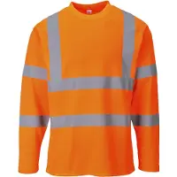 Portwest Warnschutz Cotton Comfort T-Shirt langarm Orange XXL