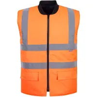 Portwest wasserabweisende, wendbare Warnweste mit Steppfutter...