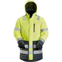 Snickers AllroundWork HV wasserdichter Parka - High-Vis Gelb/Stahlgrau 103 M