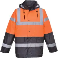 Portwest Warnschutz Winterjacke S467" 300D Industrie Warnschutzkleidung - Orange 5XL"