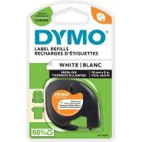 Dymo LetraTag Textilübertragungsbänder für Bekleidungskennzeichnung - Schwarz/Weiß - 12mm x 2m