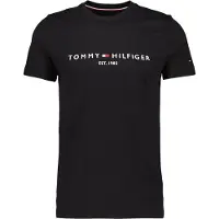 Tommy Hilfiger Core Tommy Logo Tee Jet Black Größe: XS | Basic T-Shirts Outlet | Herren | Schwarz