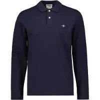 Gant Poloshirt "REG SHIELD LS PIQUE RUGGER" mit Logotickerei auf der Brust