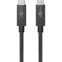 Goobay 49254, 1 m, USB C, USB C, USB 3.2 Gen 2 (3.1 Gen 2), 20 Gbit/s, Schwarz