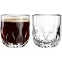Leonardo Latte-Macchiato-Glas "Kaffeegläser (3) Gocce 220 ml 2er Set transparent", bunt (transparent), 2 tlg., Glas, Trinkgefäße, Latte-Macchiato-Glas