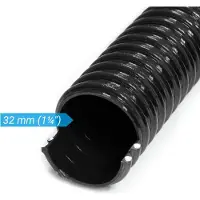 Wiltec Teichschlauch 5m Spiralschlauch 32 mm (1 1/4") schwarz, lichtundurchlässig, extrem biegsam Saugschlauch Druckschlauch