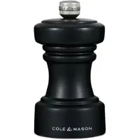 Cole and mason H233061, Pfeffermühle, Schwarz, Buchenholz, Kohlenstoffstahl, Kohlenstoffstahl, Pfeffer, 104 mm