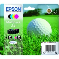Epson Golf ball 34 Golfball DURABrite Ultra Multipack 4 Farben Tinte, Standardertrag, Schwarz, Cyan, Magenta, Gelb, Tinte auf Pigmentbasis, 6,1 ml, 4,2 ml, 1 Stück(e)