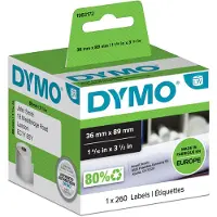 Dymo LabelWriter Adress-Etiketten, permanent, Papier, 89 x 36 mm, 1 x 260 Stück, weiß