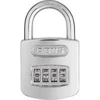 ABUS Zahlenschloss 160/50 - Vorhängeschloss in hochglanz-verchromter Optik - mit individuell einstel