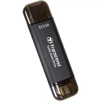 Transcend ESD310C, 512 GB, USB Typ-A auf USB Typ-C, USB 3.2 Gen 2x2, 1050 MB/s, Schwarz