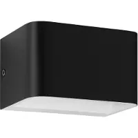 Eglo LED Wandleuchte Sania 4, Up und Down Leuchte, Wandlampe aus Aluminium in Schwarz und Weiß, Wandspot für Flur und Wohnzimmer, warmweiß, 13 x 8 cm