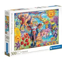Clementoni Puzzle 500 HQ Elefanten-Karneval