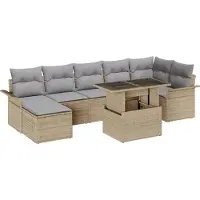 vidaXL Sofa Set 8 stk. Beige Poly-Rattan