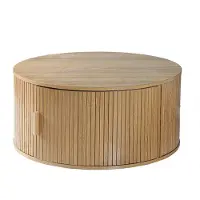 CALICOSY - Runder Couchtisch mit Stauraum D75 cm - ERNEST