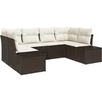 vidaXL Gartensofa-set 6 stk. 6-Sitzanzahl Braun und Creme Poly Rattan