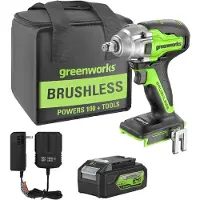Greenworks GD24IW400K4 Akku Schlagschrauber mit bürstenlosem Motor, 0-2800rpm, 0