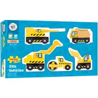 Bigjigs Holz-Baufahrzeuge - Konstruktionsspielzeug Set - 5-teilig