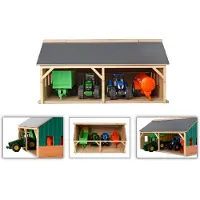 Kids Globe Bauernhof-Scheune für Spielzeugtraktoren 1:50