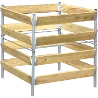 Meuwissen Agro Komposttonne Holz/Metall 90 x 90 x 90 cm