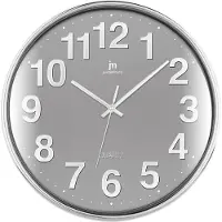 Lowell Justaminute 00816, Wand, Quarzuhr, Kreis, Chrom, Grau, Kunststoff, 35,5 cm