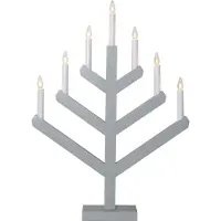 Star Trading 214-41, Leichte Dekorationsfigur, Grau, Weiß, 7 Glühbirne(n), E10, 21 W