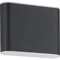Eglo GRUTTI Wand-/Deckenleuchte Lampe Beleuchtung - L11,5 x H9 x AL5 cm - anthrazit - 2X2,9W inkl. - IP65